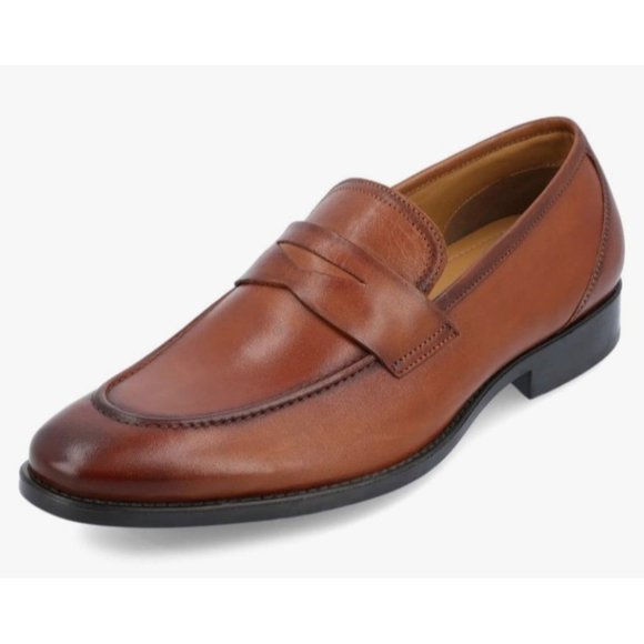 Thomas & Vine Other - Thomas & Vine Men's Bishop Leather Memory Foam Loafers Cognac 10.5M Pre-Owned